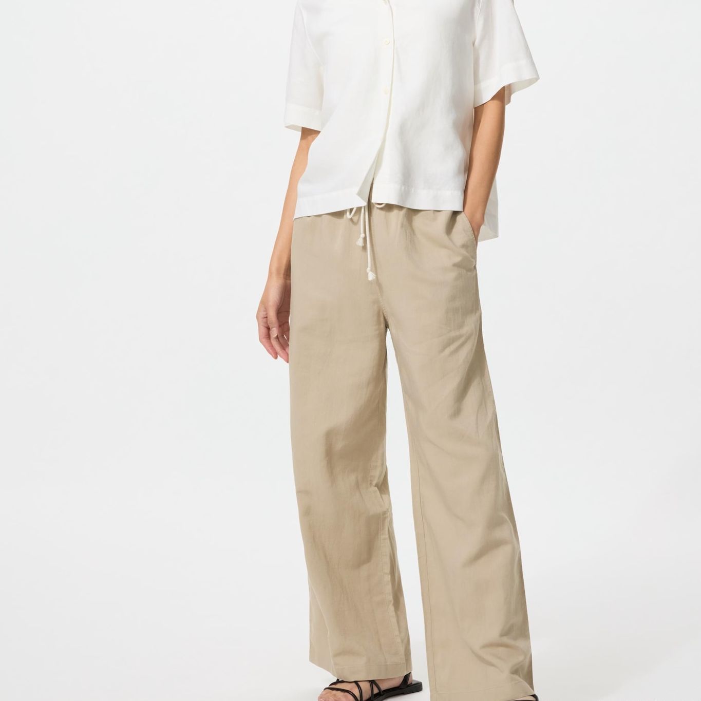 Linen Blend Easy Trousers