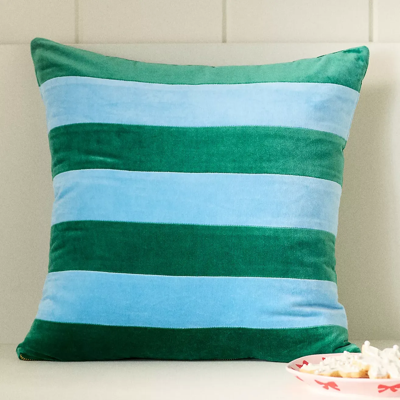 Andie Striped Cotton Velvet Pillow