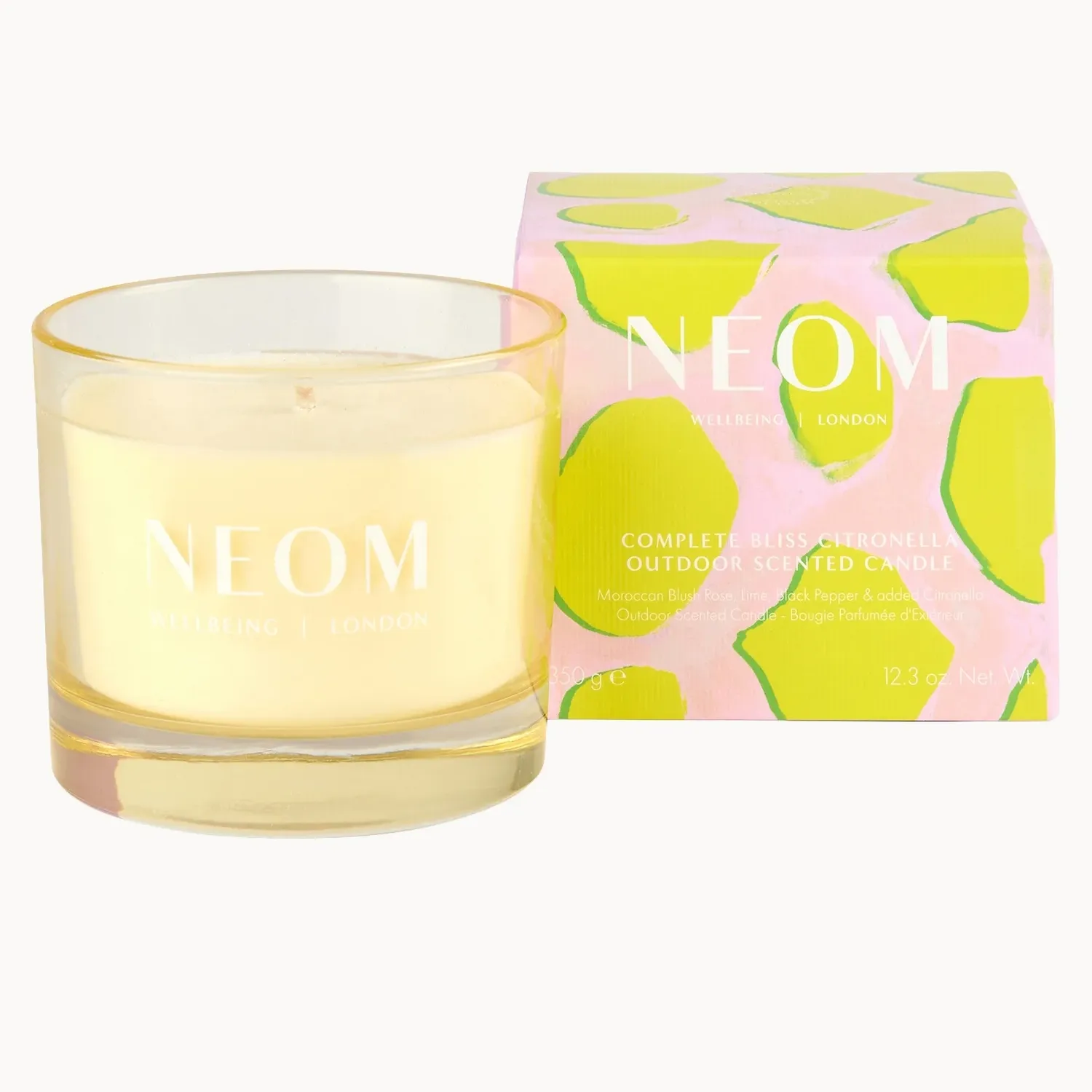 Neom Wellbeing Complete Bliss Citronella Outdoor Candle 350g