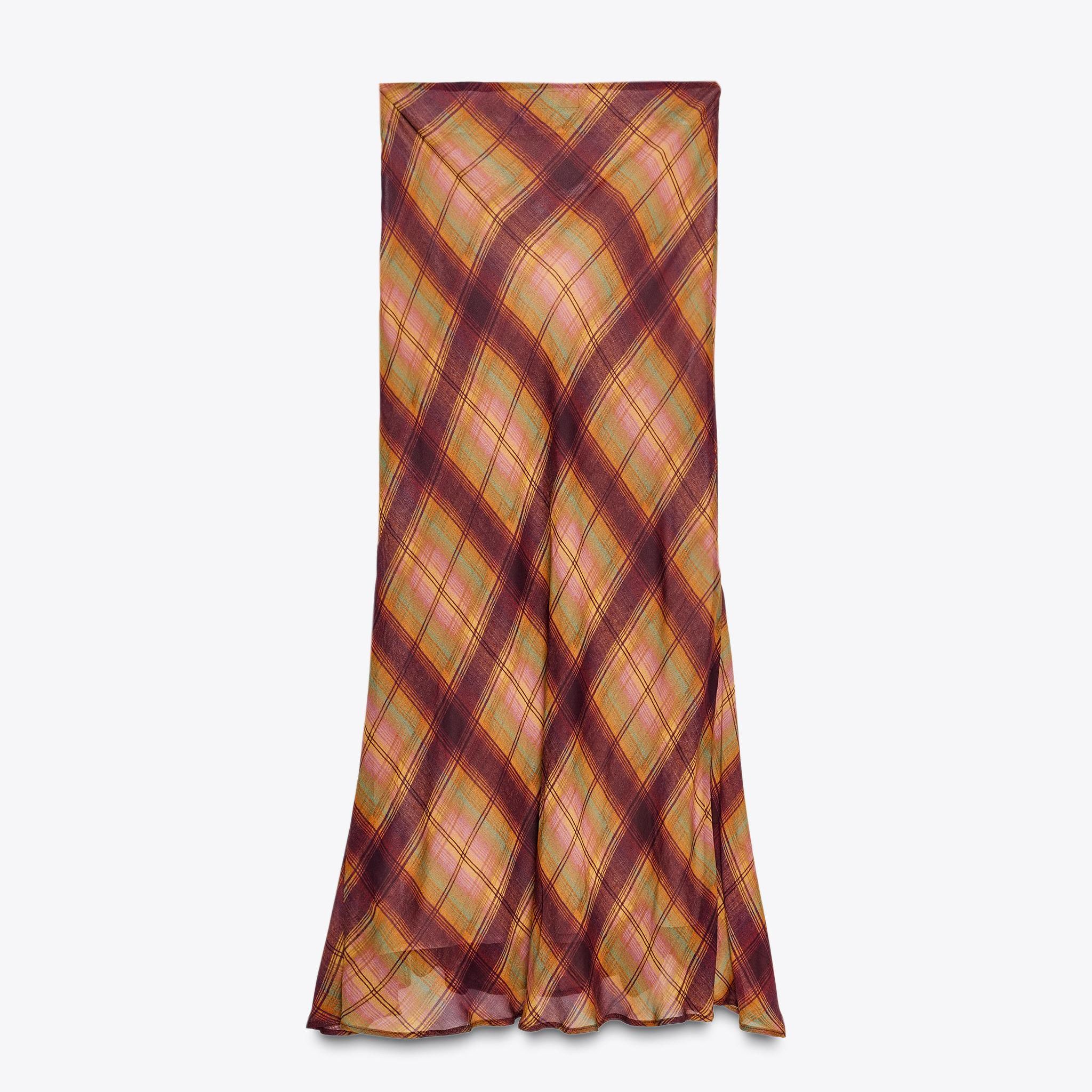 Zw Collection Check Long Skirt