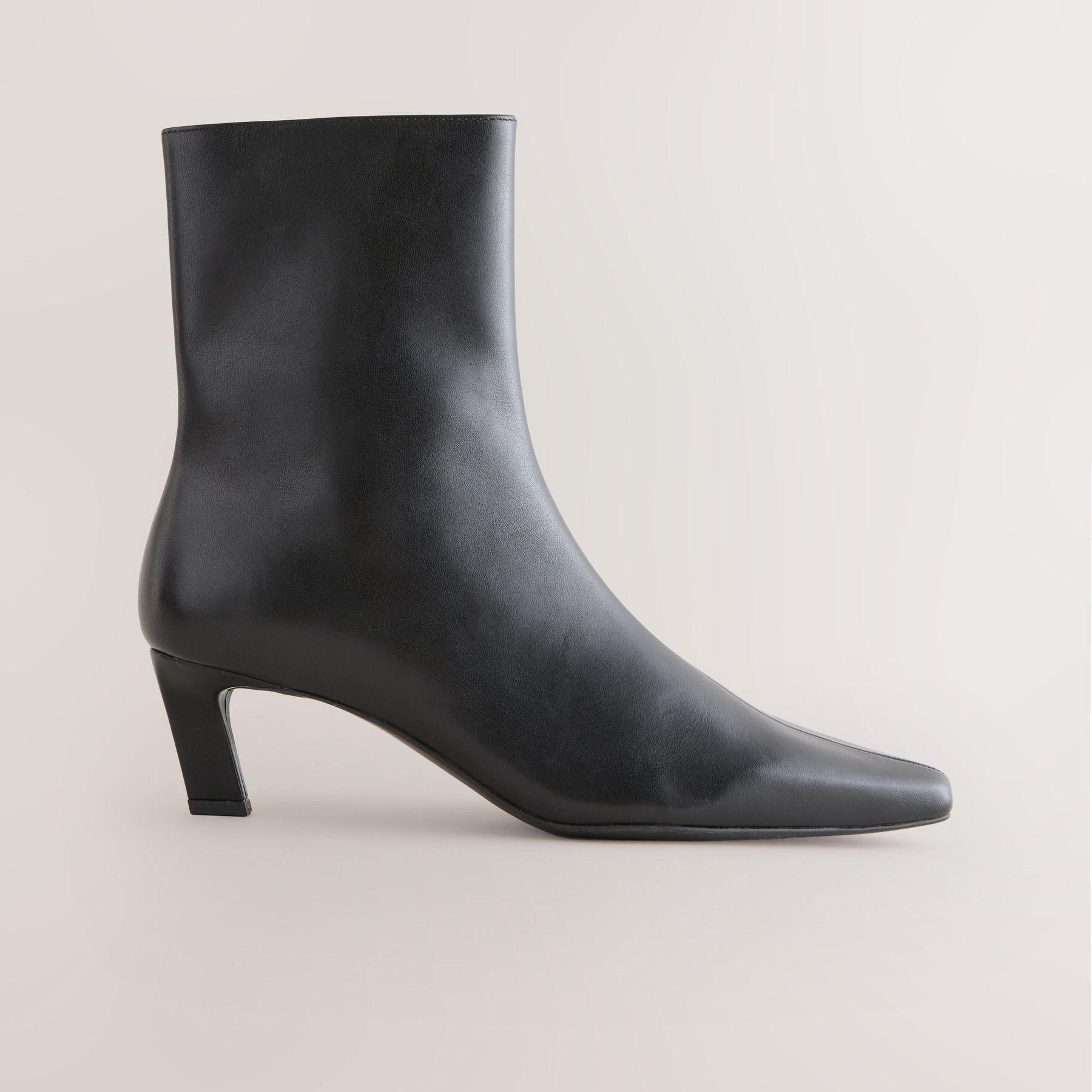 Black Leather Forever Comfort&amp;reg; Chisel Toe Heeled Ankle Boots