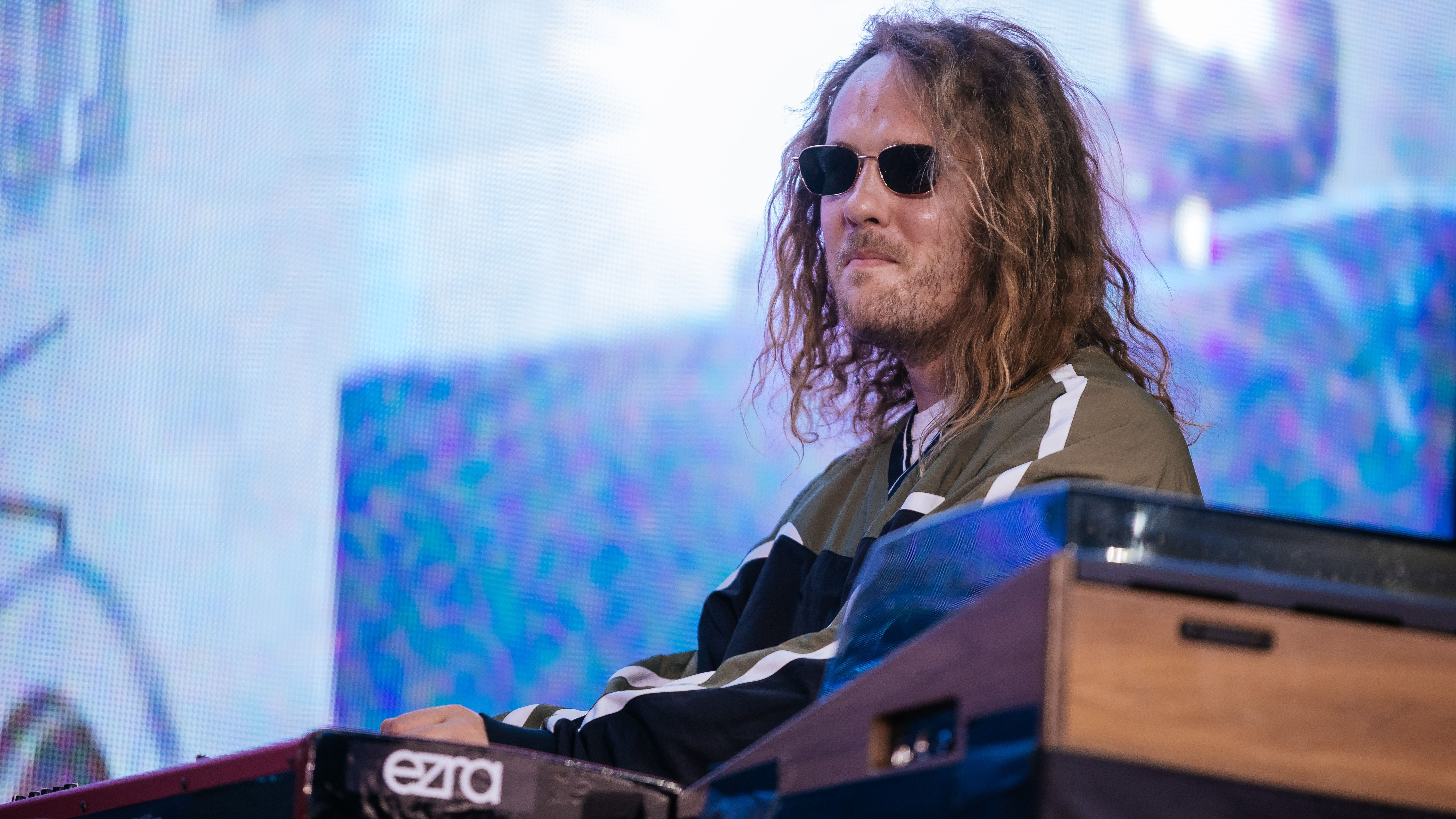 Joe Armon-Jones of Ezra Collective performs at Jazz Open 2025 at Altes Schloss on July 02, 2025 in Stuttgart, Germany.