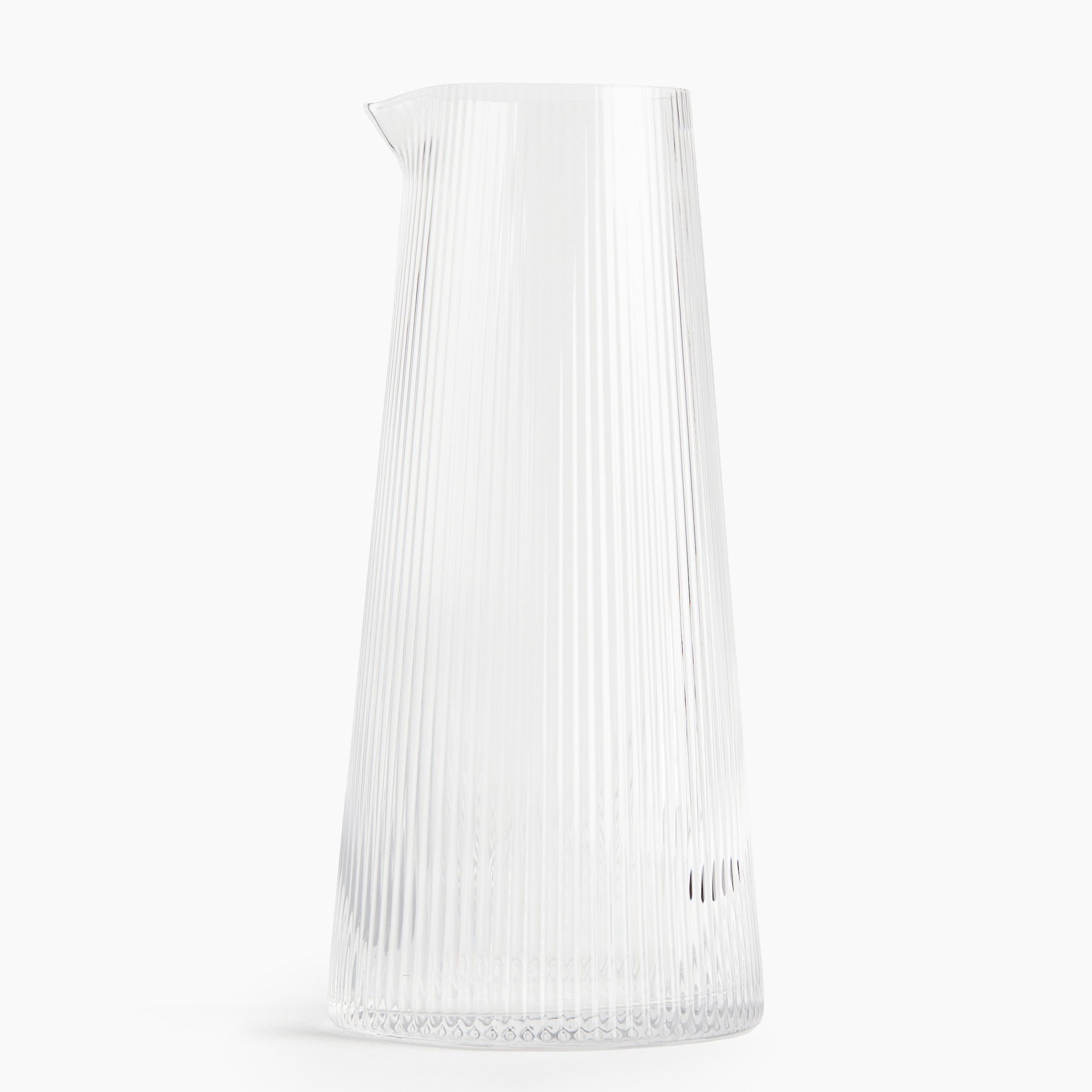 Fluted Glass Carafe - Transparent