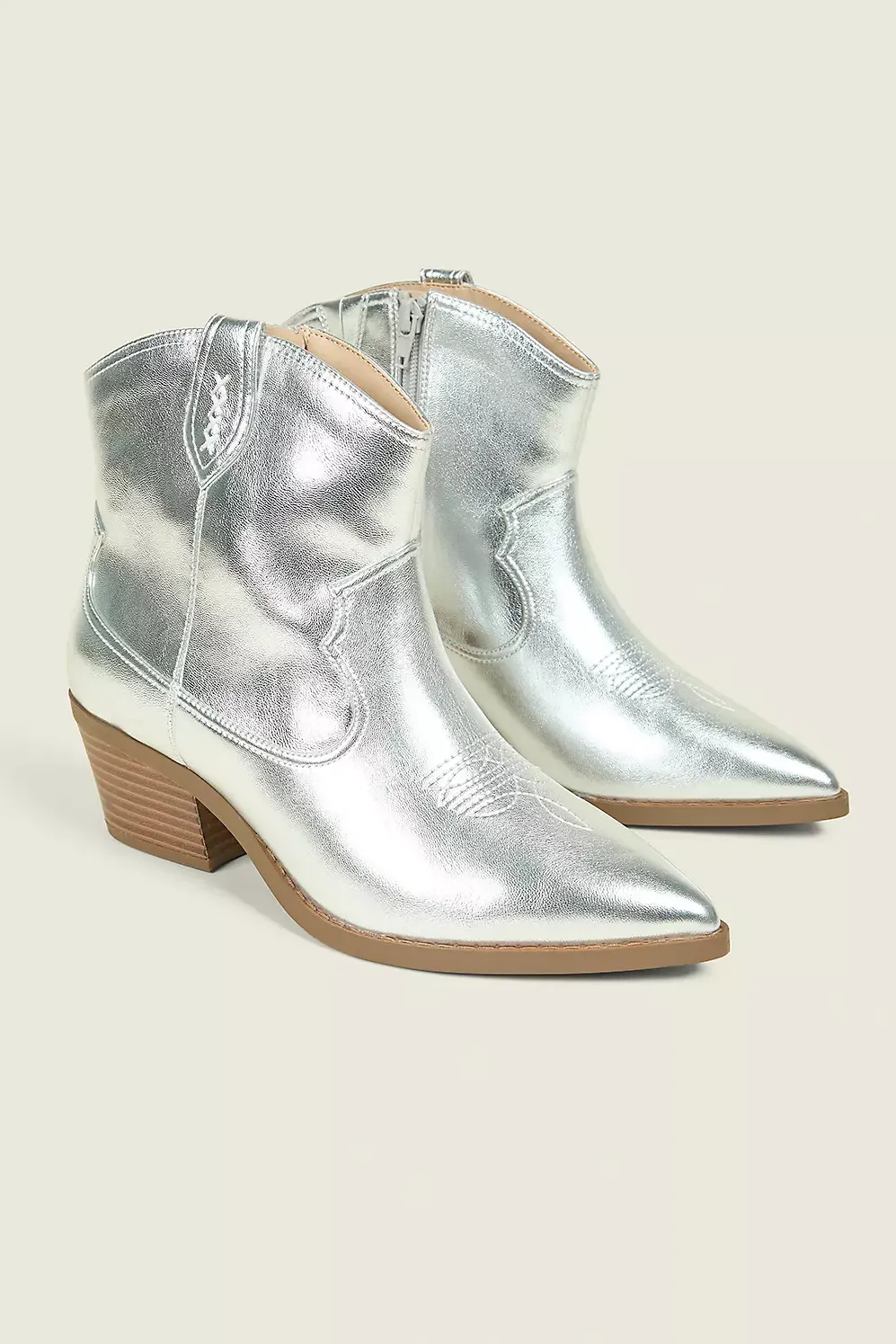Lane Bryant, Dream Cloud Shimmery Foiled Western Ankle Bootie