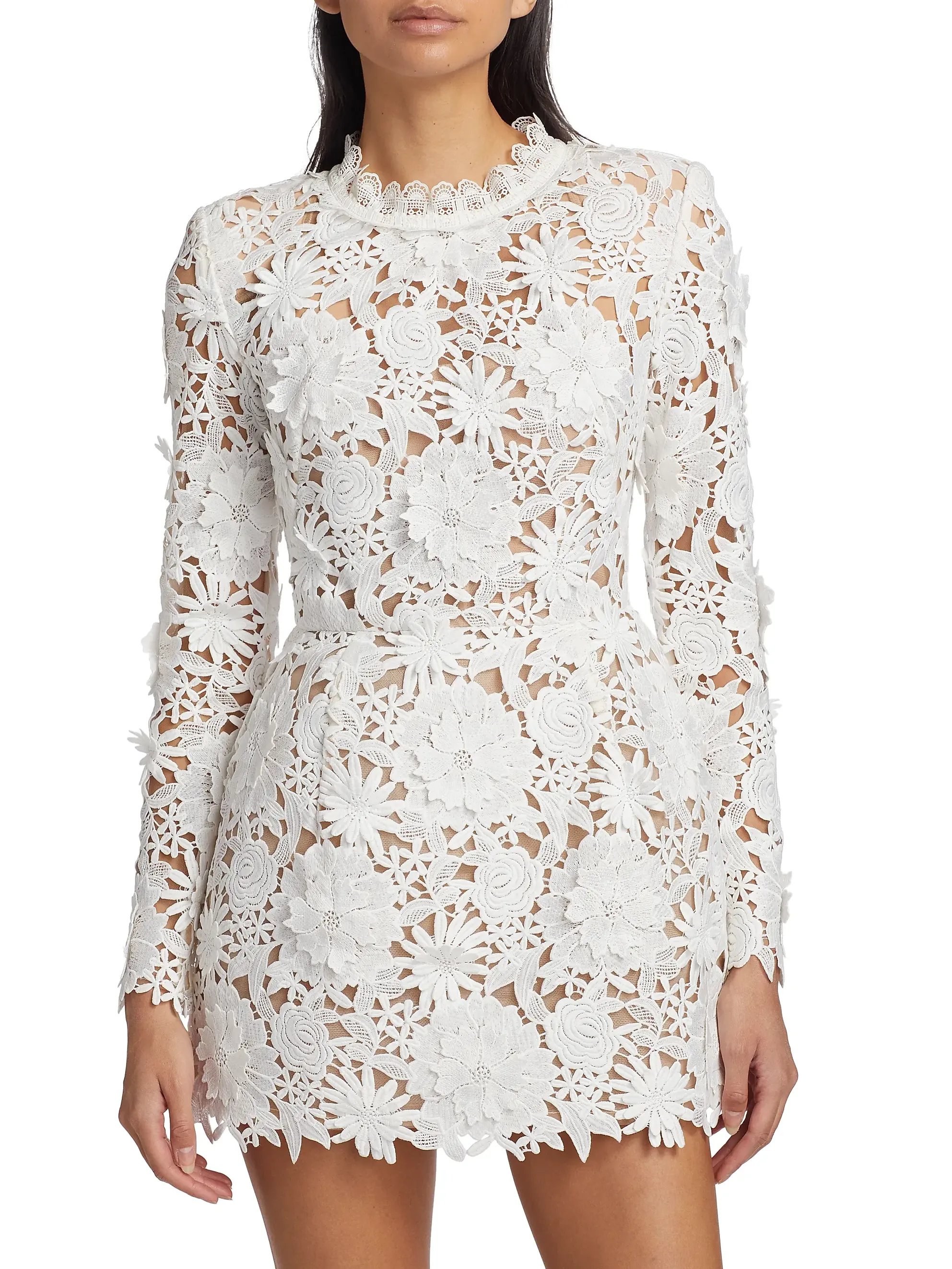 Maia Lace Long-Sleeve Minidress
