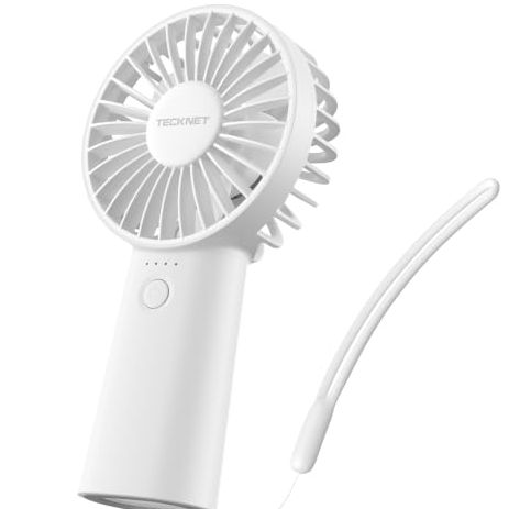 Tecknet Handheld Fan Rechargeable, 5000mah Portable Fan With Led Battery Indicator, 5 Speeds &amp;amp; 16h Working Time, Small Usb Fan Personal Hand Fan for Home Office Outdoor Travel
