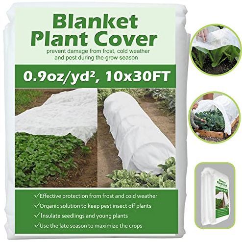Valibe Plant Covers Freeze Protection 10 Ft X 30 Ft Floating Row Cover 0.9oz/yd&amp;sup2; Garden Fabric Plant Cover for Winter Frost/sun Pest Protection (10ft X 30ft)