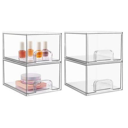 Clear acrylic storage drawers