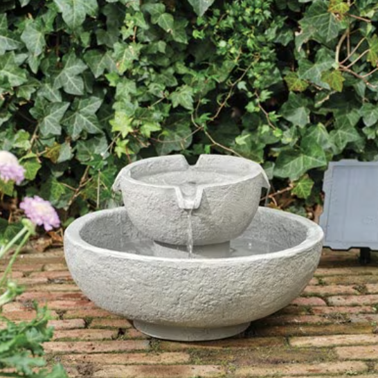 Solar dual bowl water feature