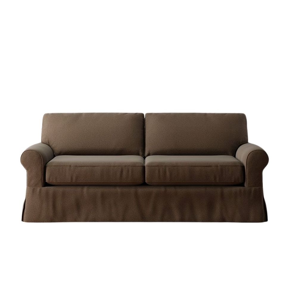 Brown roll arm sofa
