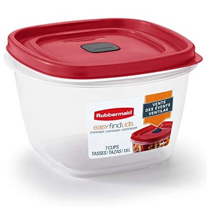 Rubbermaid Easy Find Vented Lid Food Storage Containers 7-Cup Red