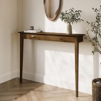 Small &amp;amp; Narrow Walnut Console Table - 115cm - Noa