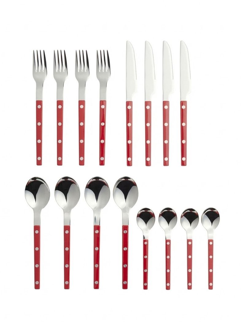 16-Piece Cutlery Set, Red
