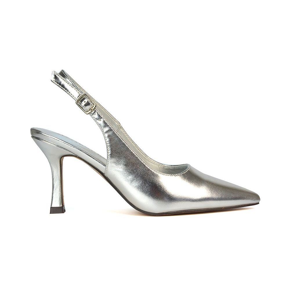 'valerie' Stiletto High Heel Closed Toe Slingback Court Shoes