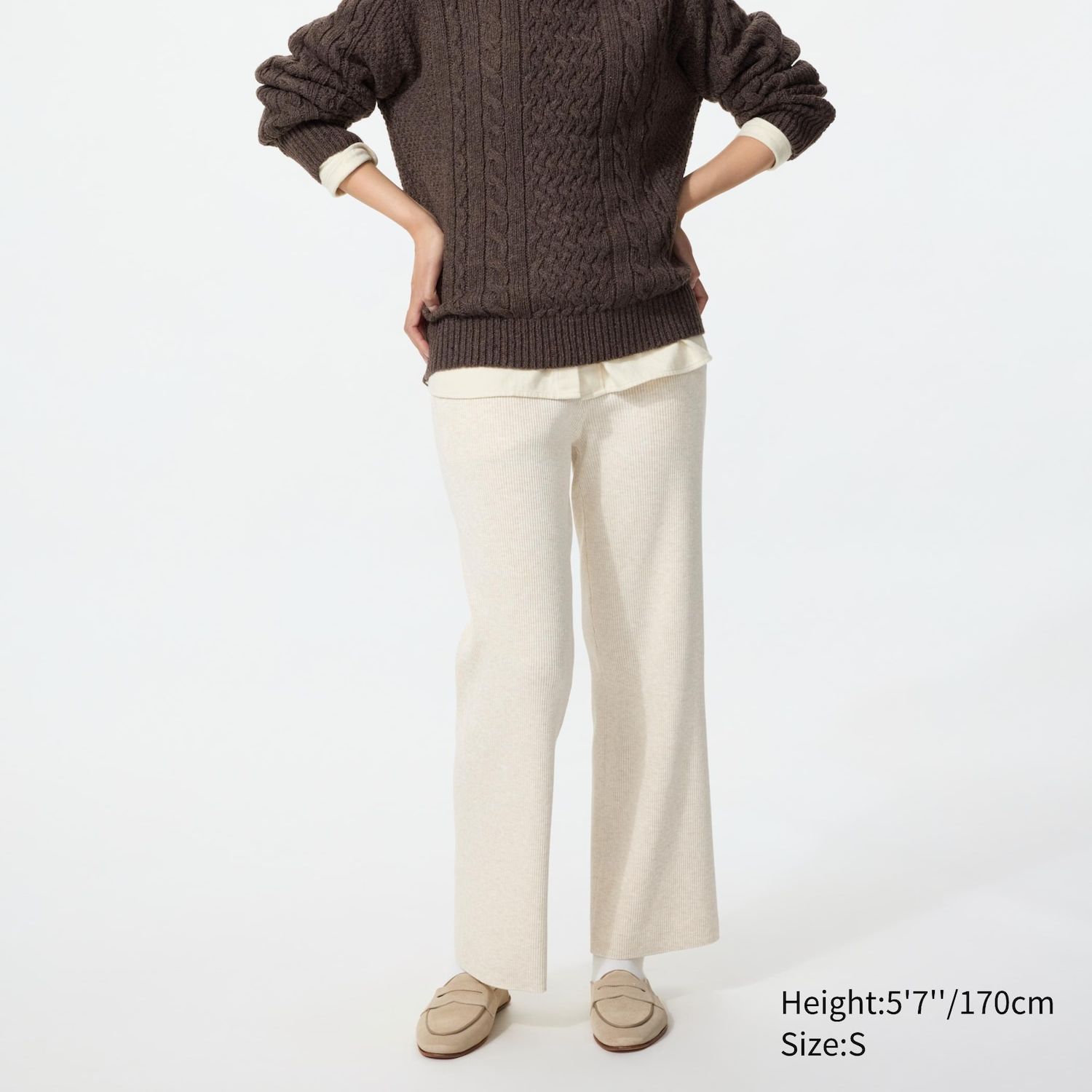 Washable Knit Ribbed Trousers