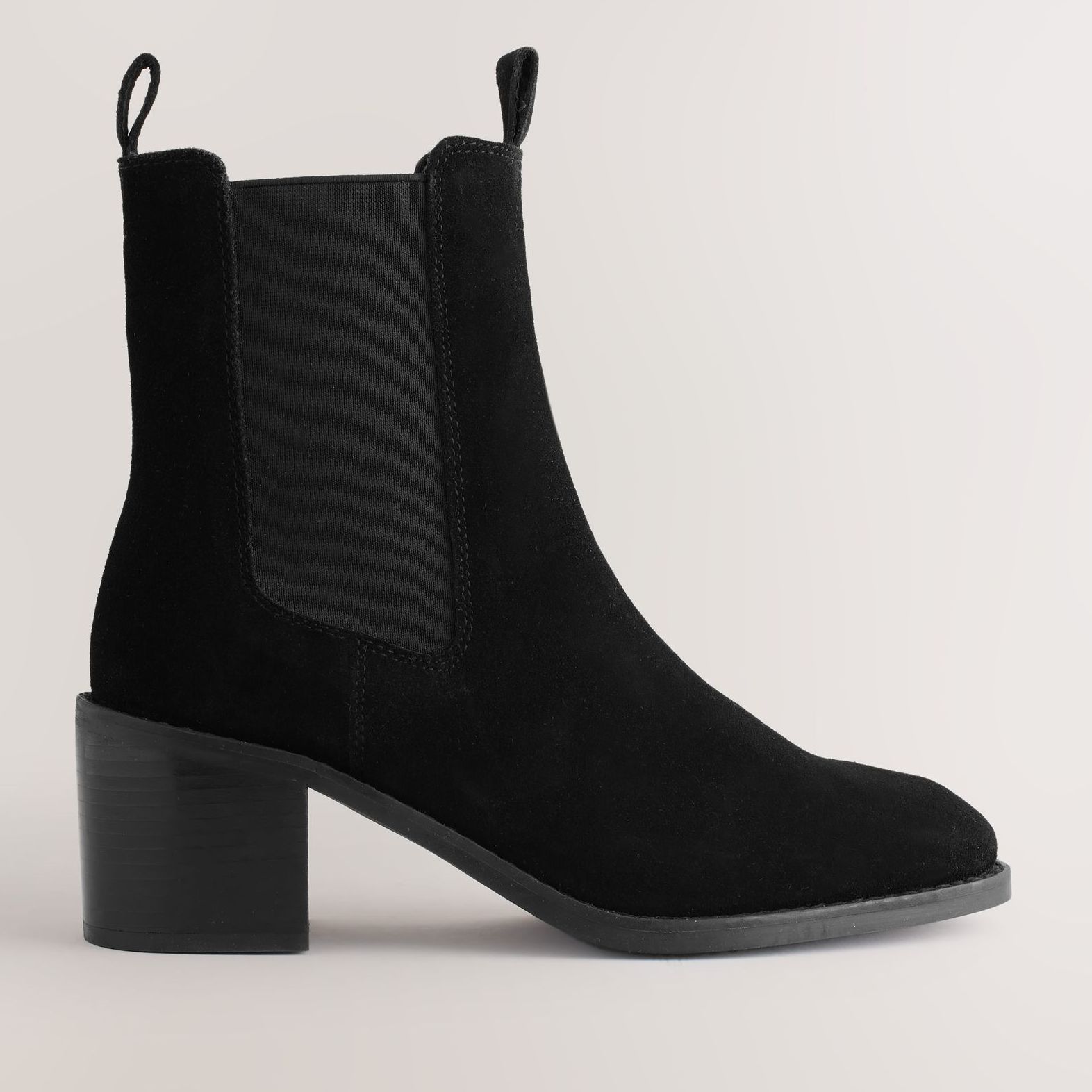 Black Suede Forever Comfort&amp;reg; Block Heel Chelsea Boots