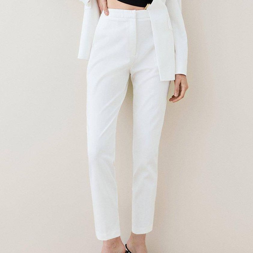 Karen Millen Ivory Essential Techno Trousers