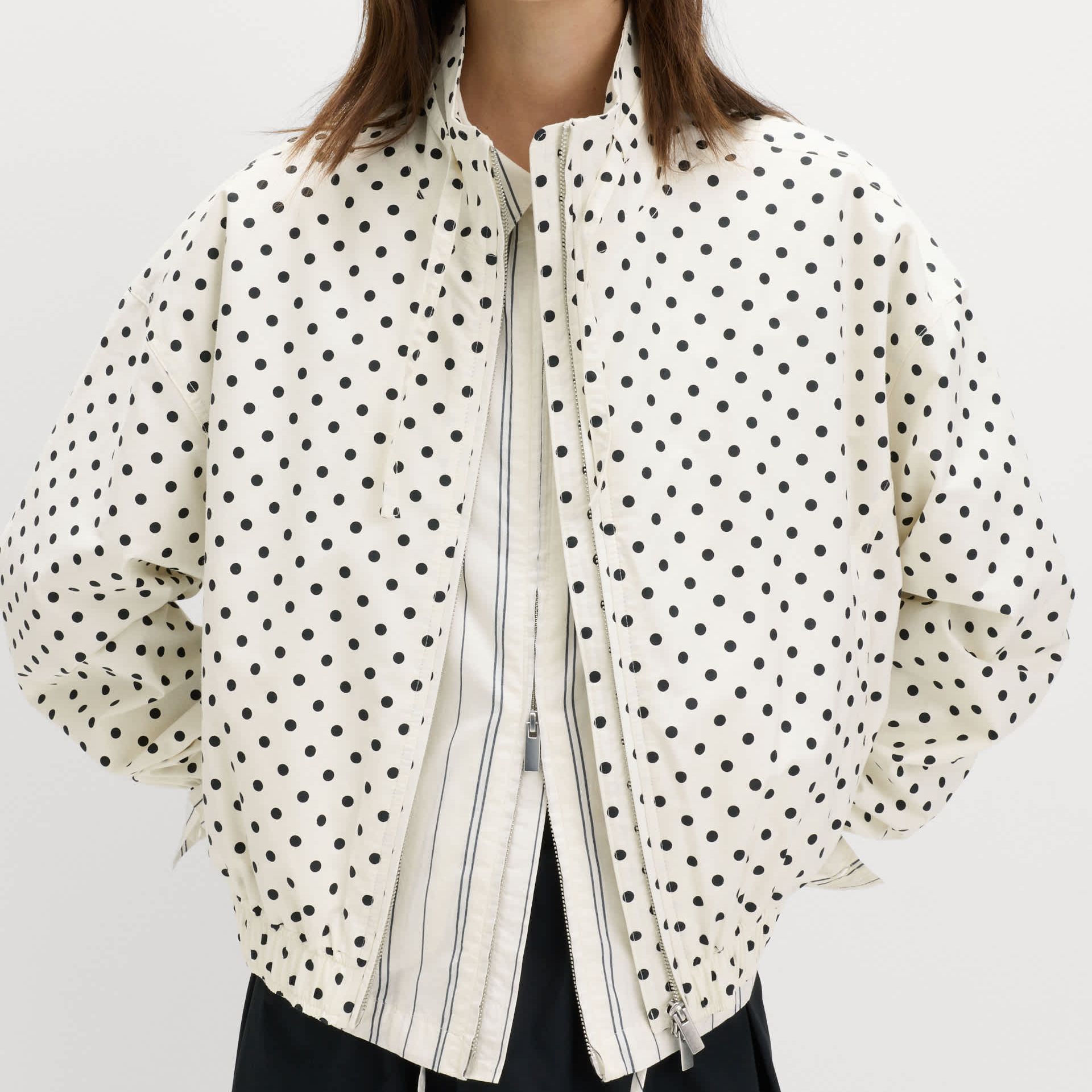 Cotton Rich Funnel Neck Bomber Jacket