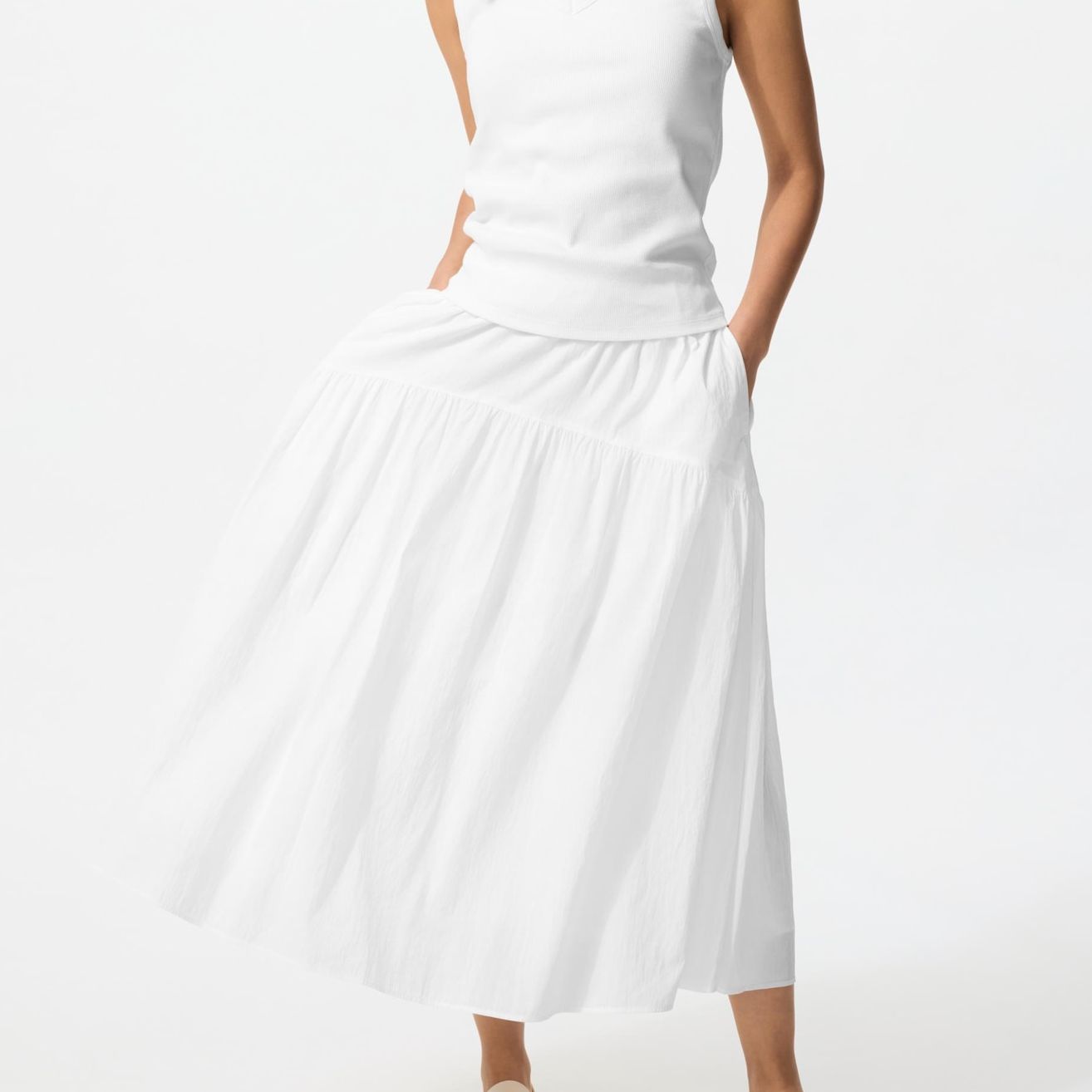 Nylon Gathered Skirt