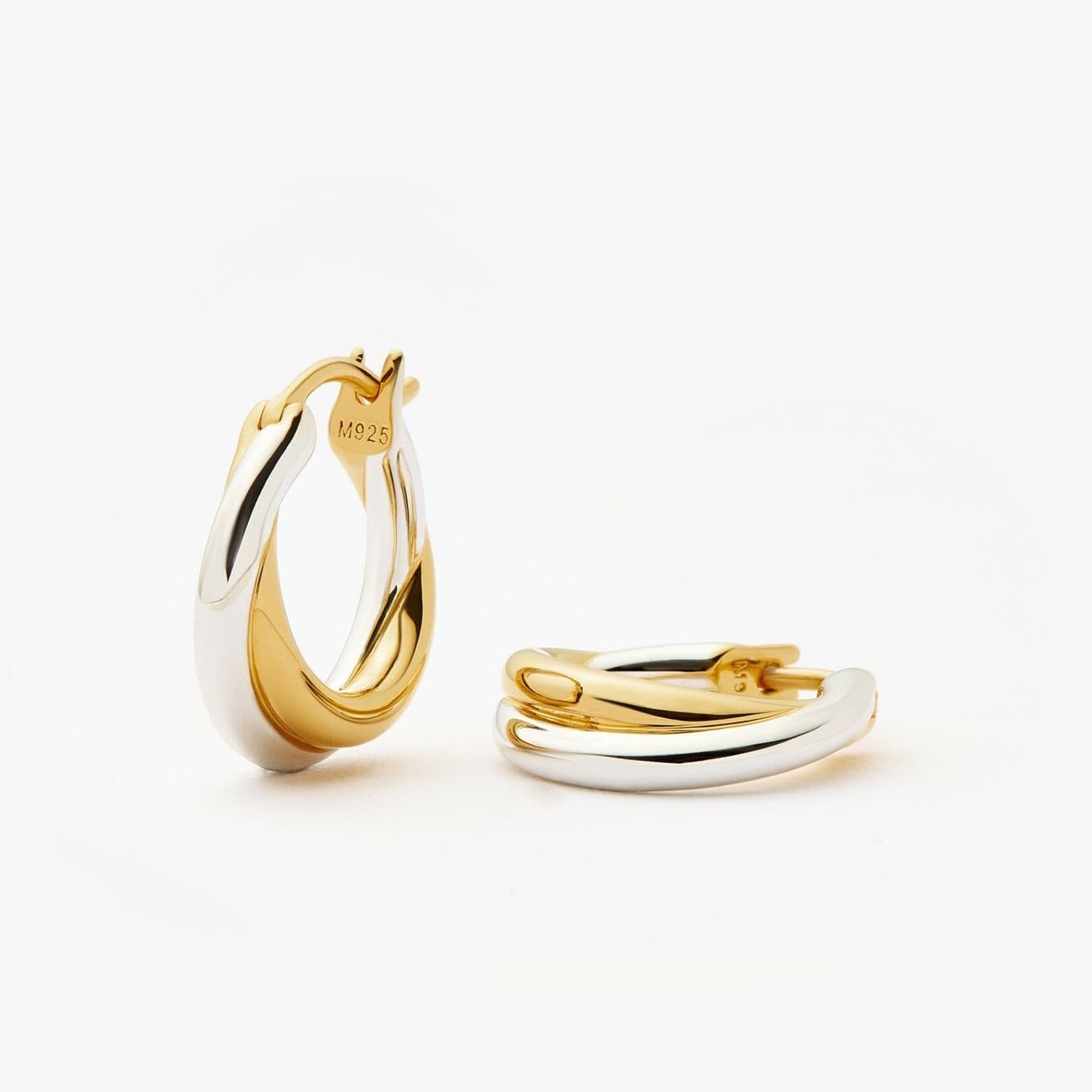Lucy Williams Entwine Small Hoop Earrings | Mixed Metal - 18ct Gold Vermeil/sterling Silver