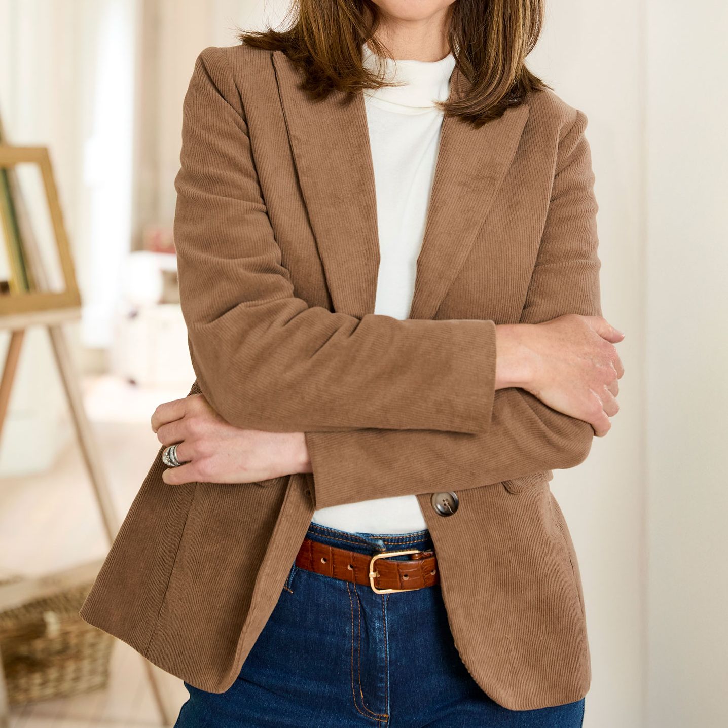 Size 8 Acorn Single Breasted Cord Blazer