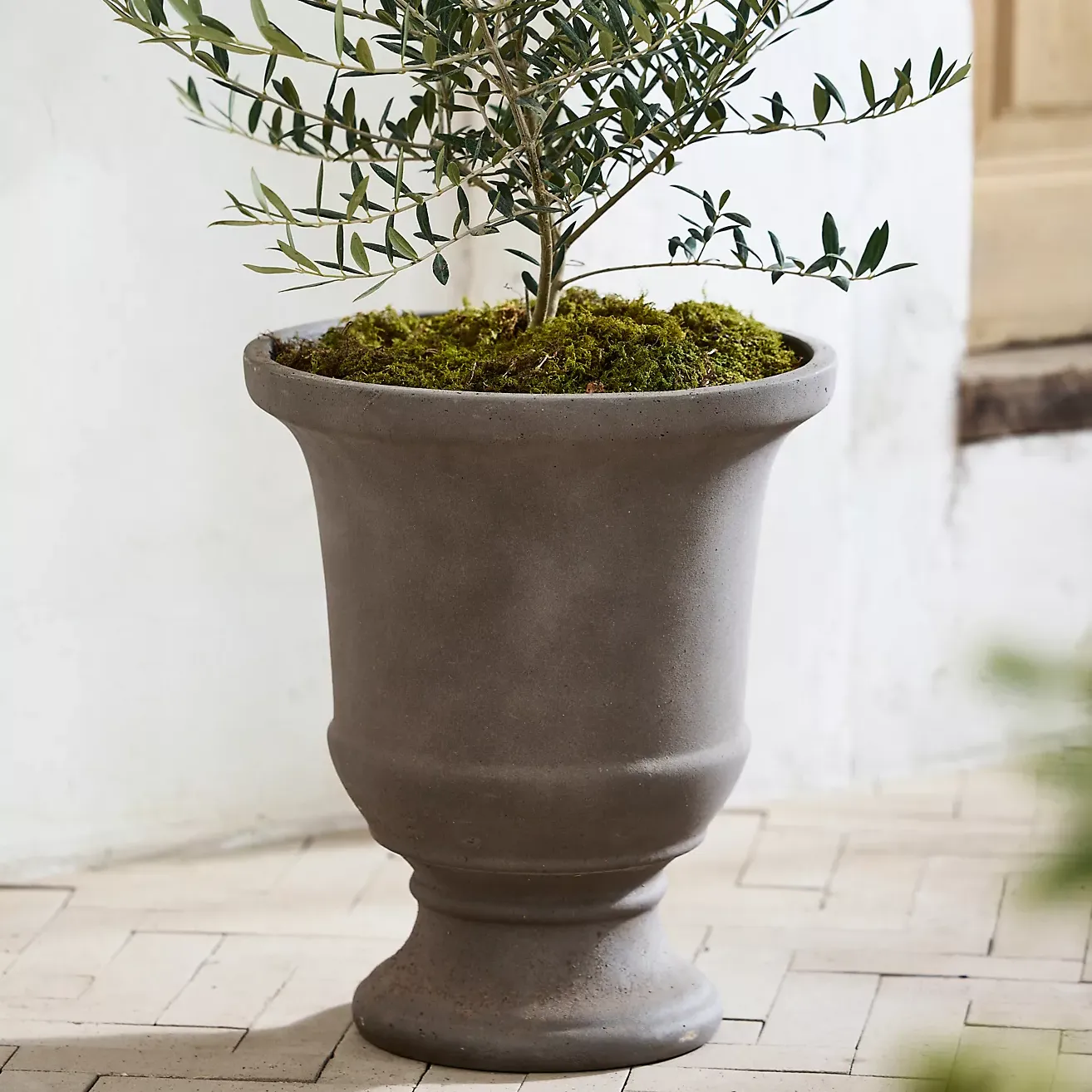 Concrete Fluted Edge Urn Planter