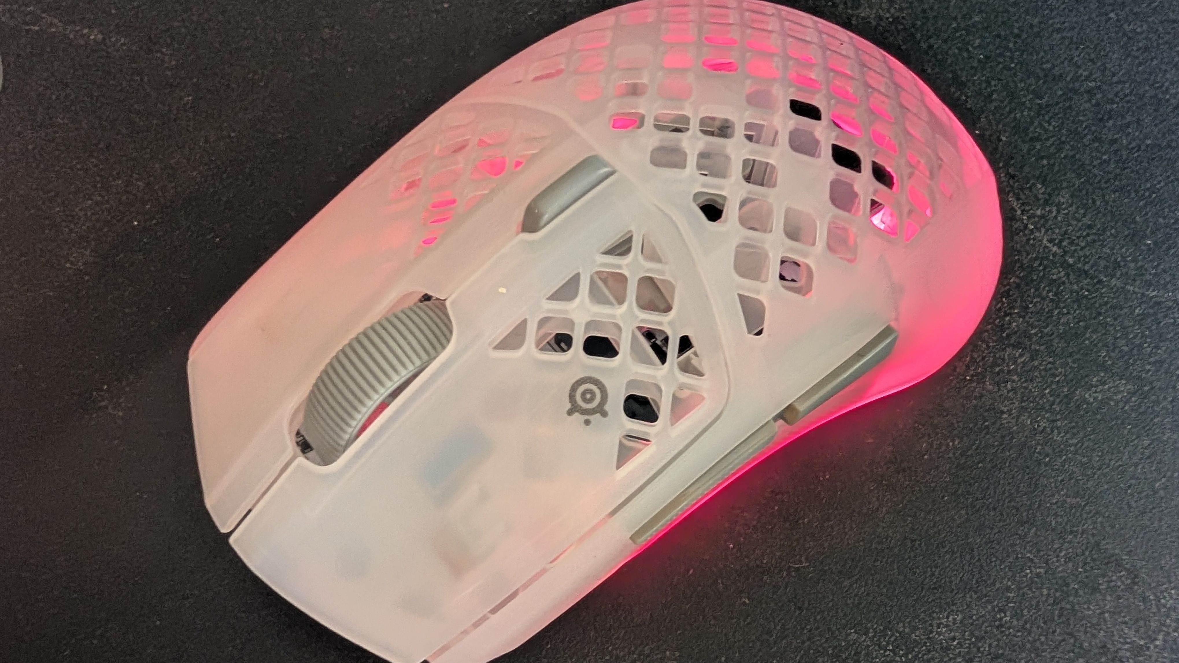 SteelSeries Aerox 3 Wireless Gen 2 mouse on desk