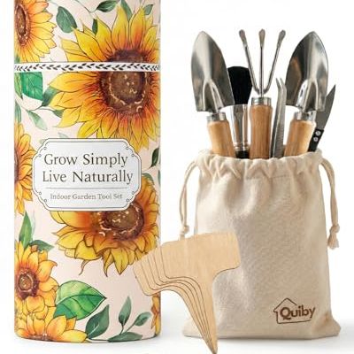 Indoor Gardening Tools, 19-Piece Small Garden Tools Set, Gardening Gifts for Women, Mini Garden Tools House Plant Starter Tool Set, Stainless Steel Gardening Tools, Accessories for Indoor Gardening