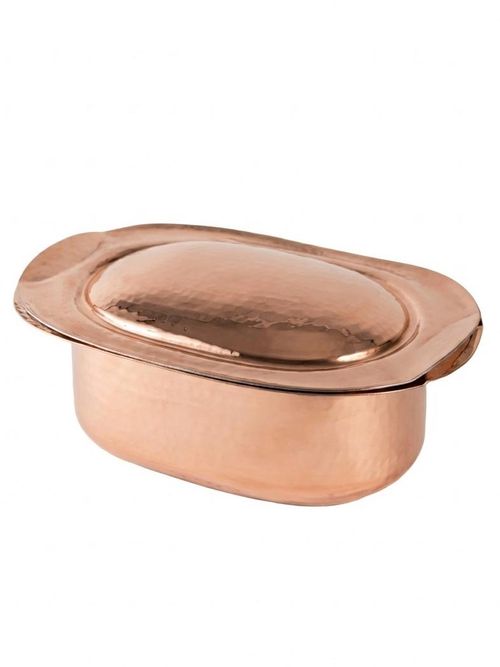 Handmade Solid Copper Casserole with Lid