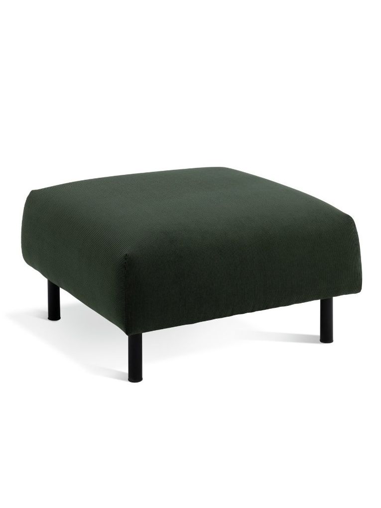 Habitat, Habitat Julien Fabric Footstool - Dark Green