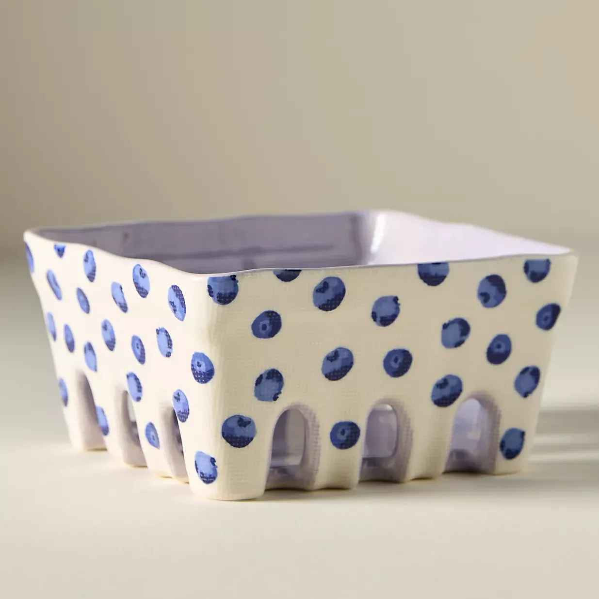 Berry Icon Handpainted Stoneware Berry Basket
