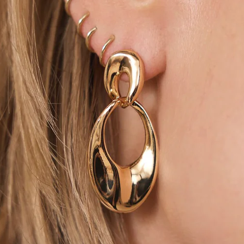 Mint Velvet, Gold Tone Hoop Link Earrings