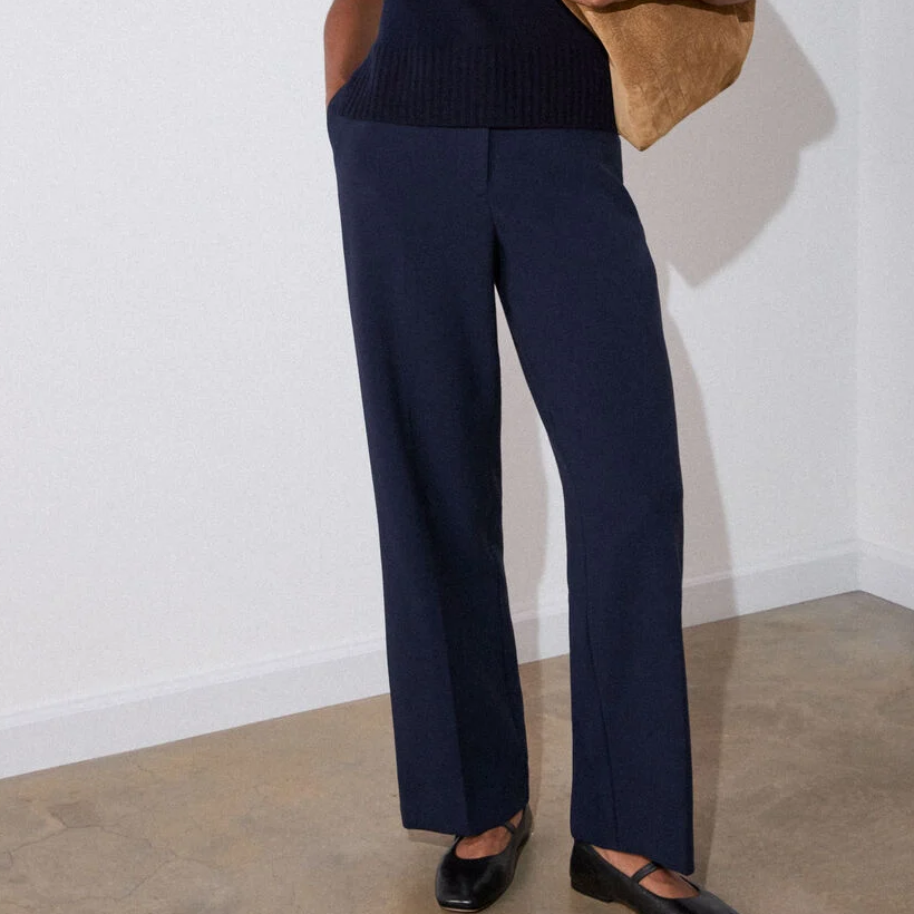 Whistles, Navy Straight Leg Tailored Trousers