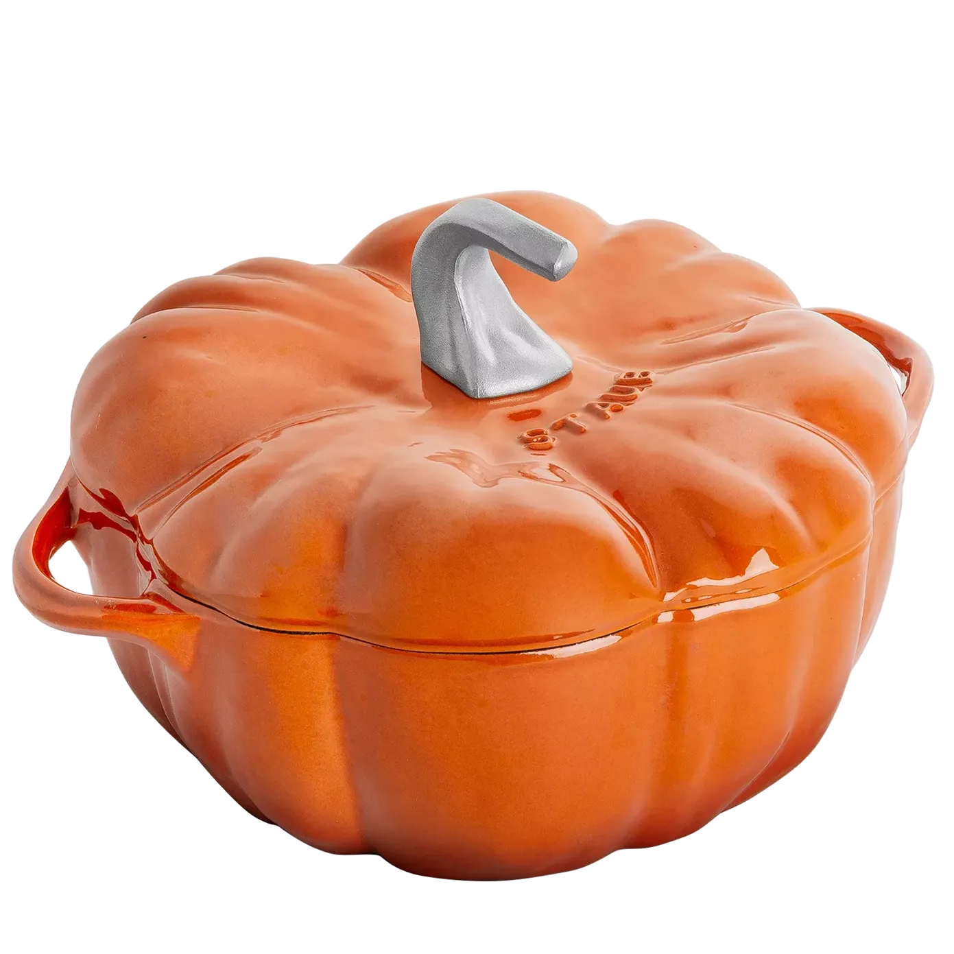 Staub Pumpkin Cocotte Cast Iron Casserole, 24cm, Cinnamon