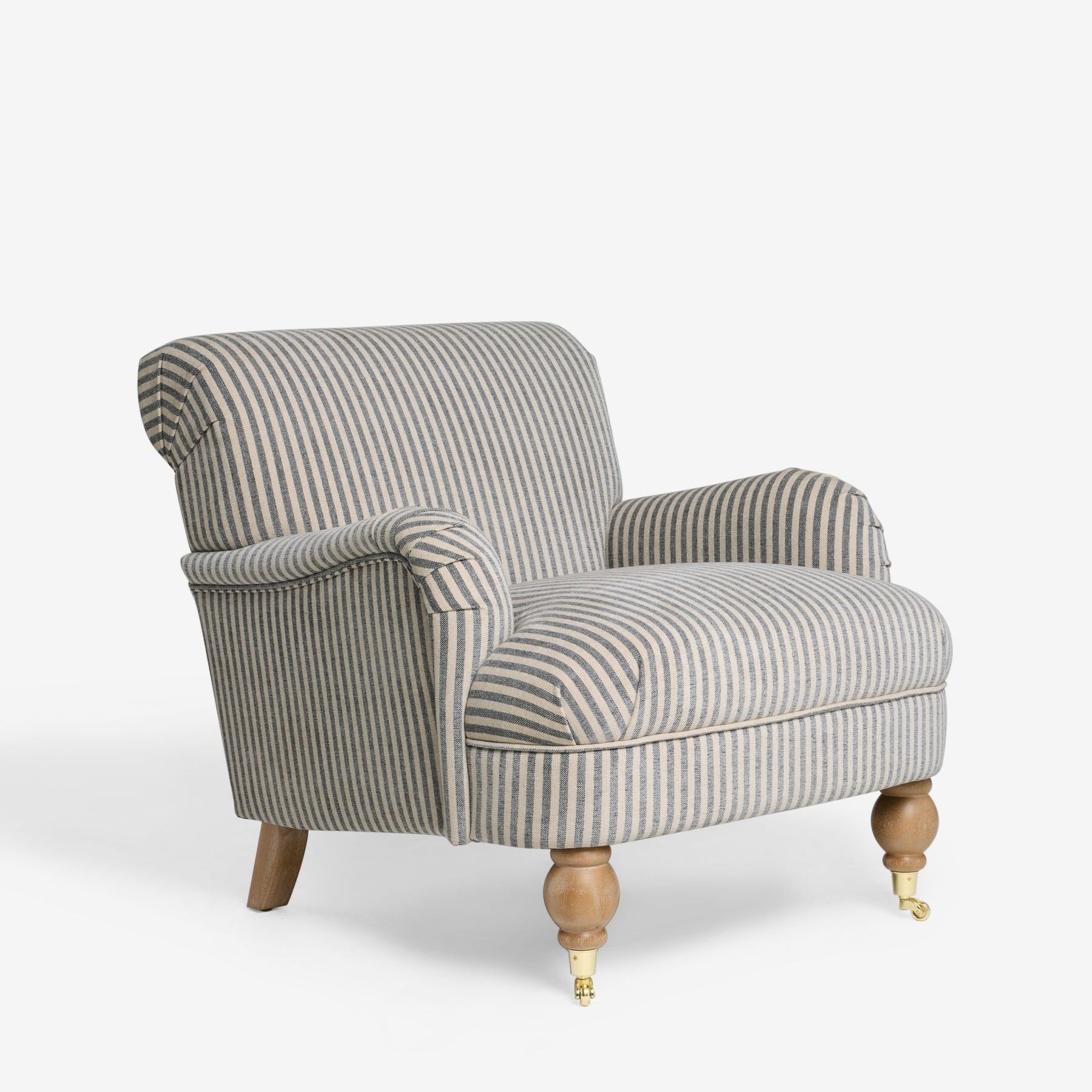 Chenille Stripe Blue Lilly Armchair - Size One
