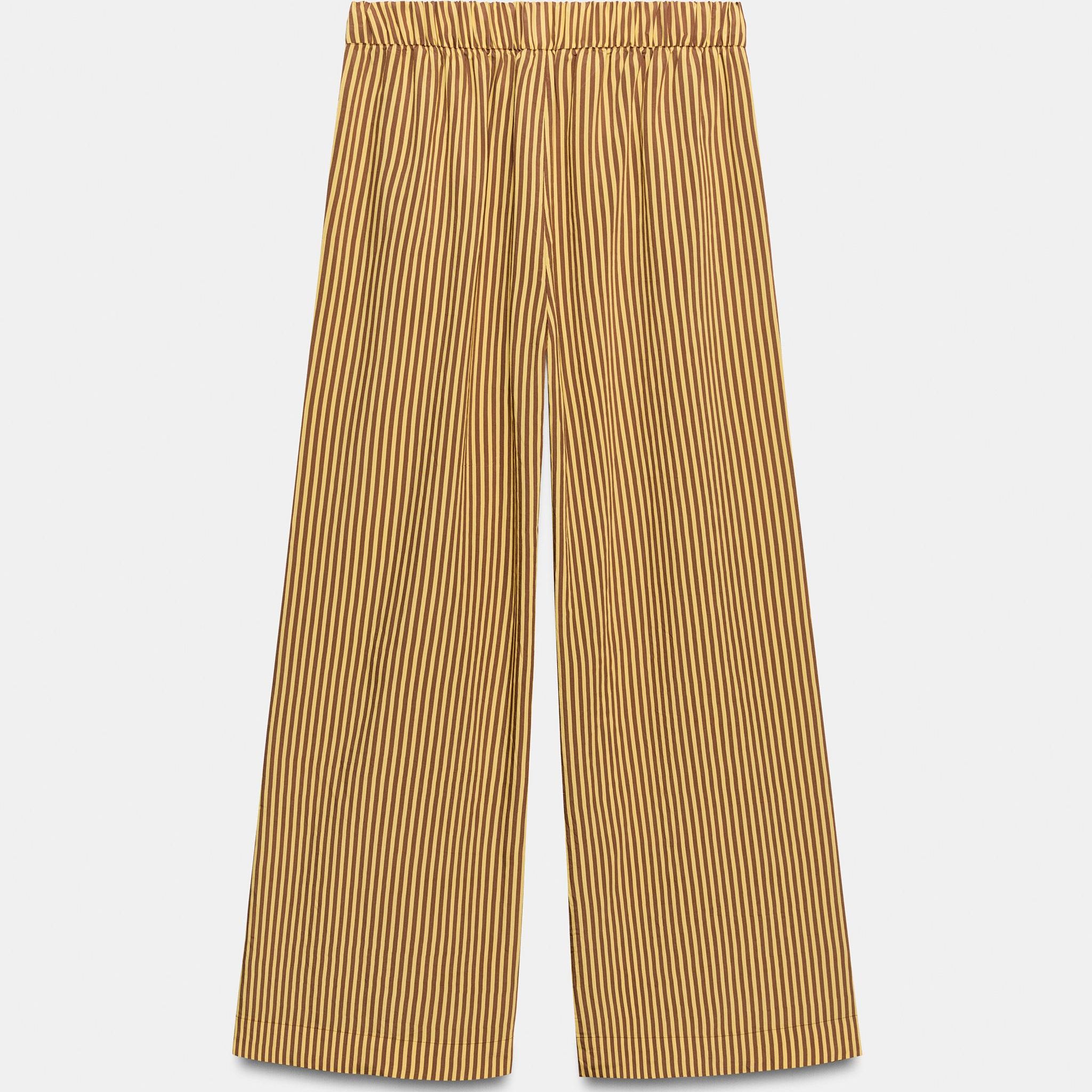 Zw Collection Striped Wide-Leg Trousers
