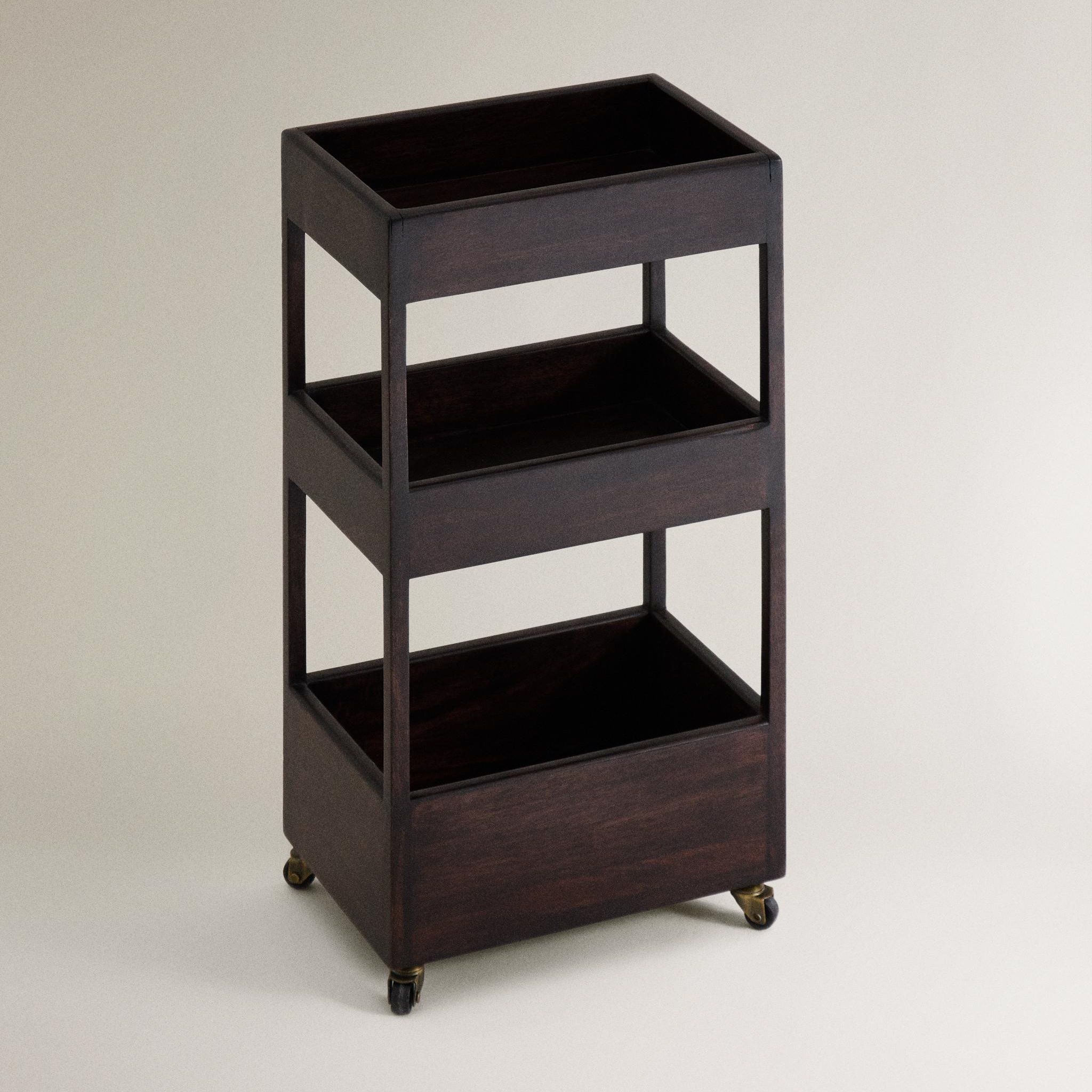 Wooden Storage Unit - Dark Brown - One Size Only