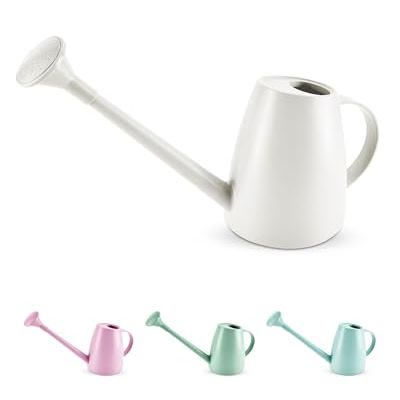 Keplin - 1.8l Plastic Watering Can With Plastic Sprinkler Rose - Durable Garden Watering Jug for Plants &amp;amp; Flowers - Easy Pour Outdoor &amp;amp; Indoor Watering Can (white)