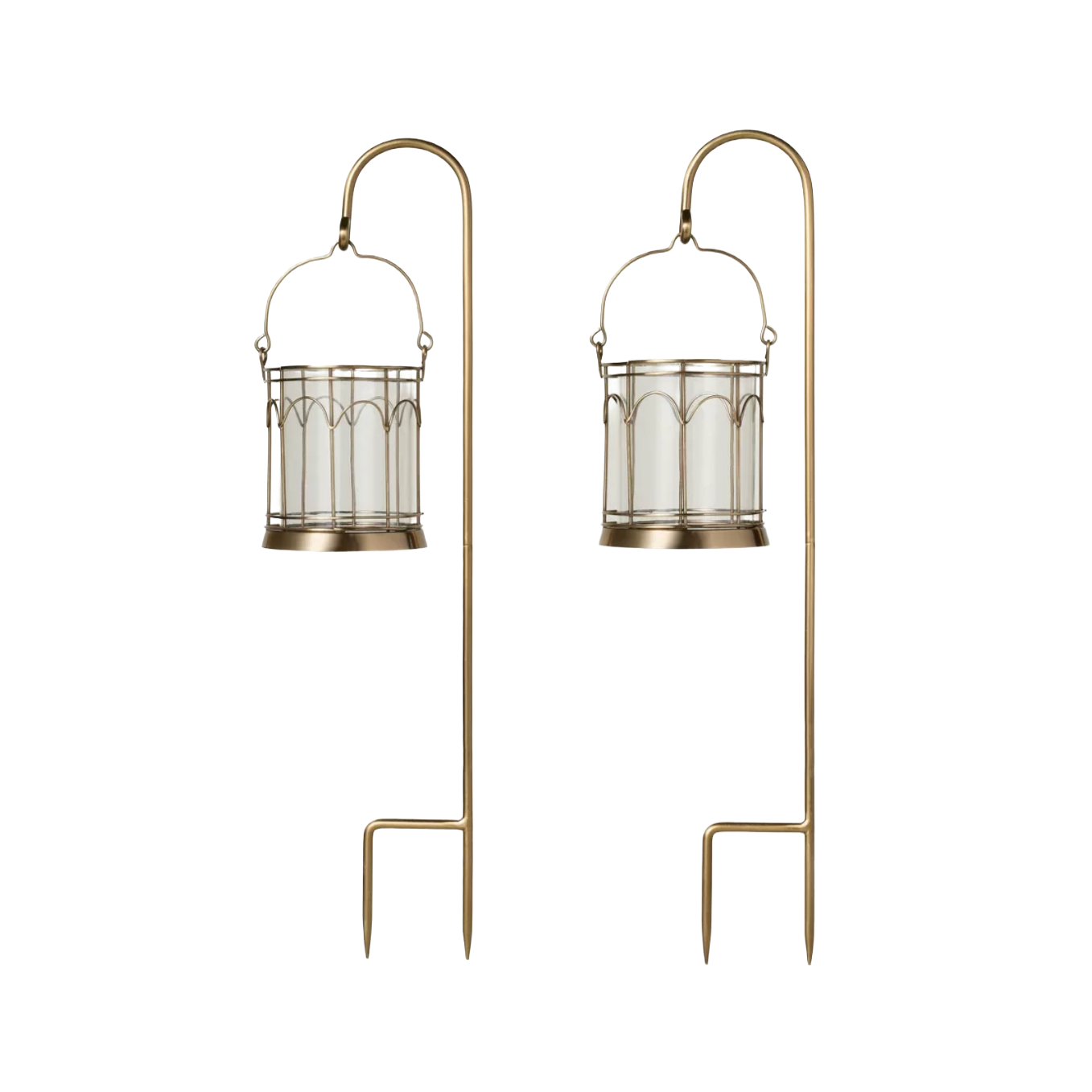 Outdoor antique-style stake lanterns