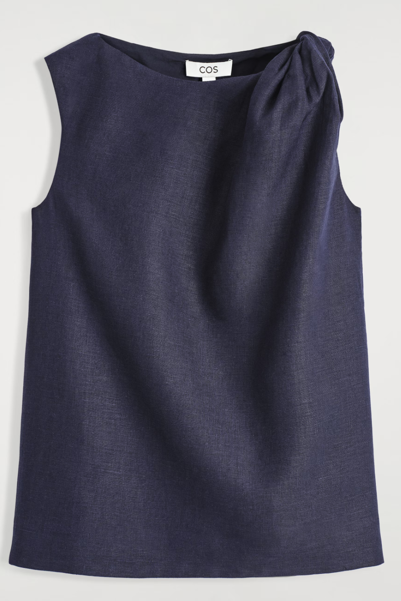 COS, Twisted-Detail Linen Top