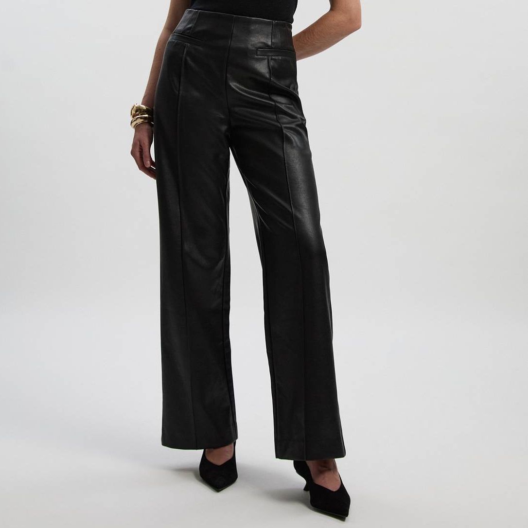 Karen Millen Black Faux Leather Trousers