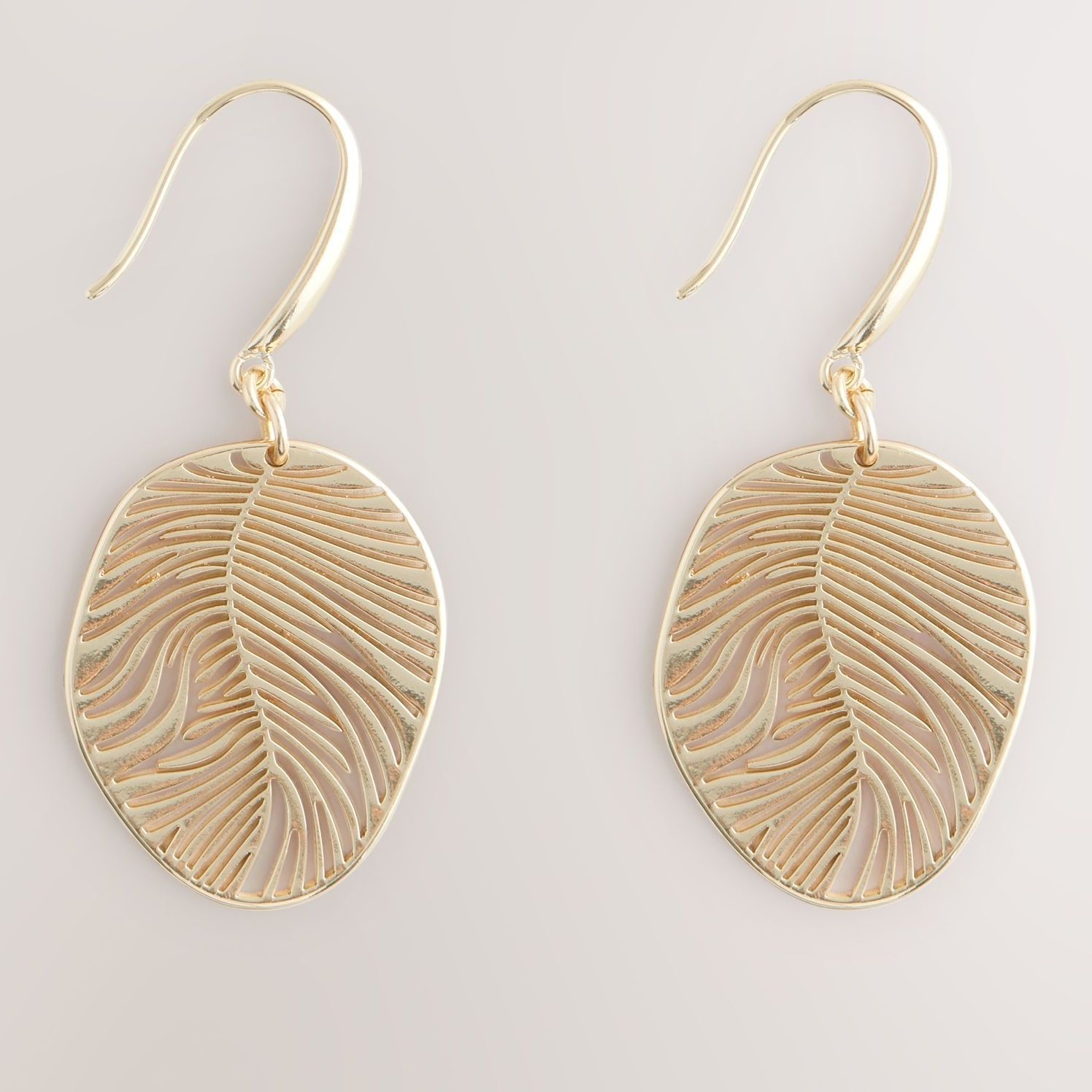 Gold Tone Filigree Drop Earrings