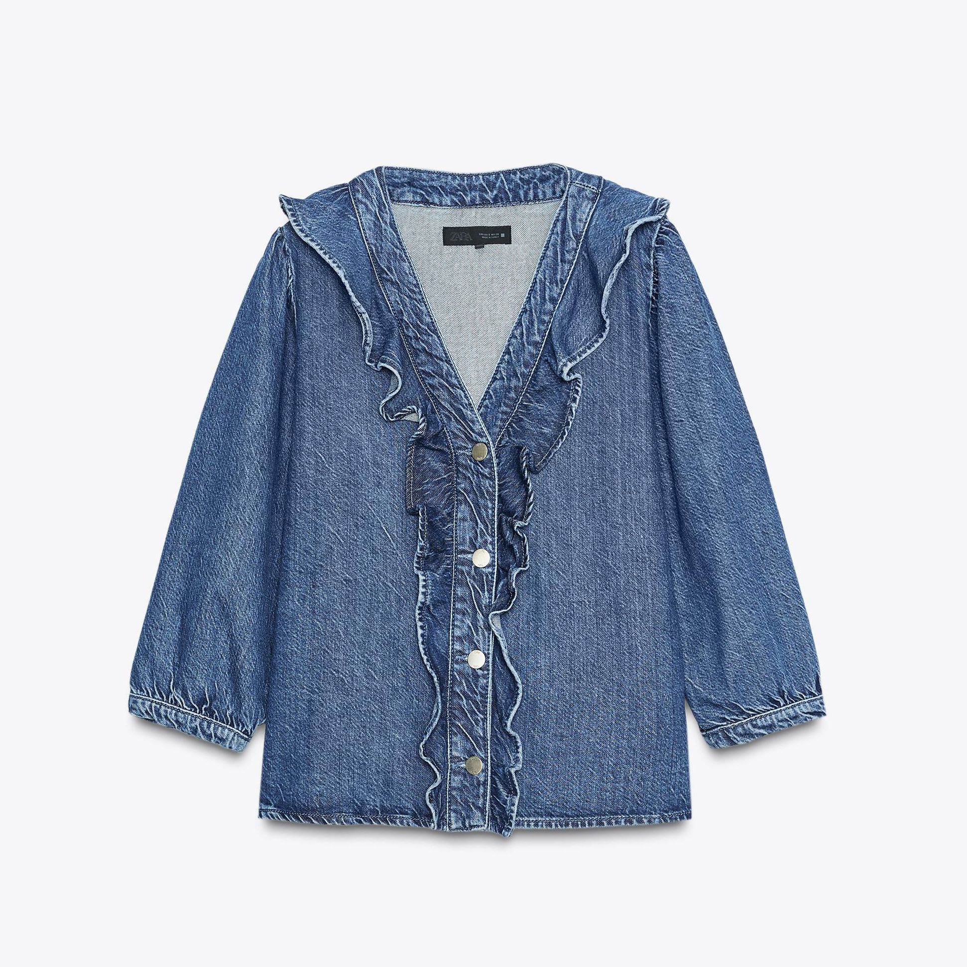 Z1975 Denim Ruffle Shirt