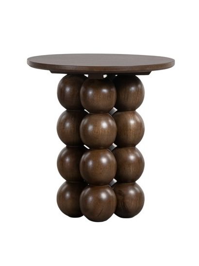 Round Mango Wood Side Table&nbsp;