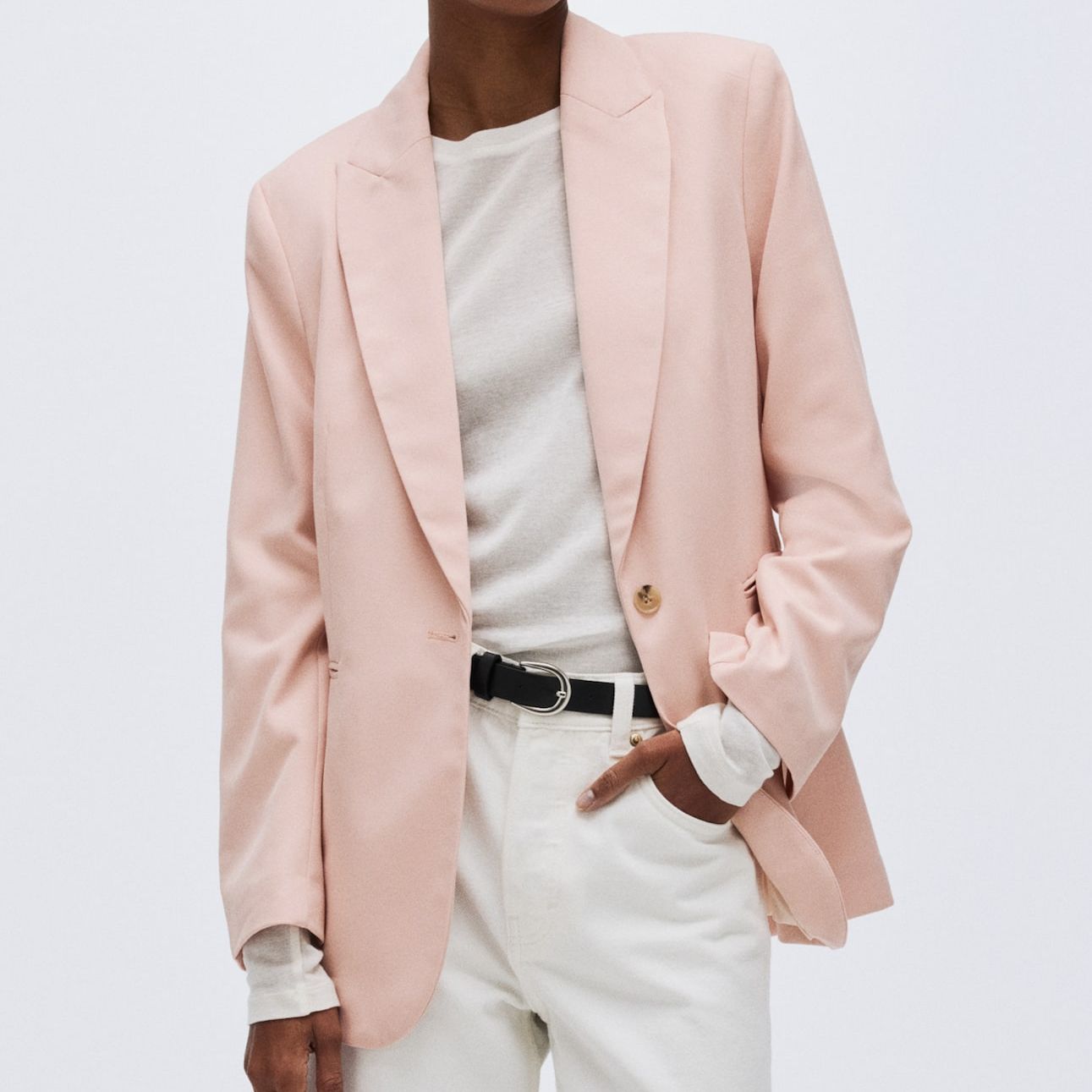 H&amp;amp;M Pink Single-Breasted Blazer