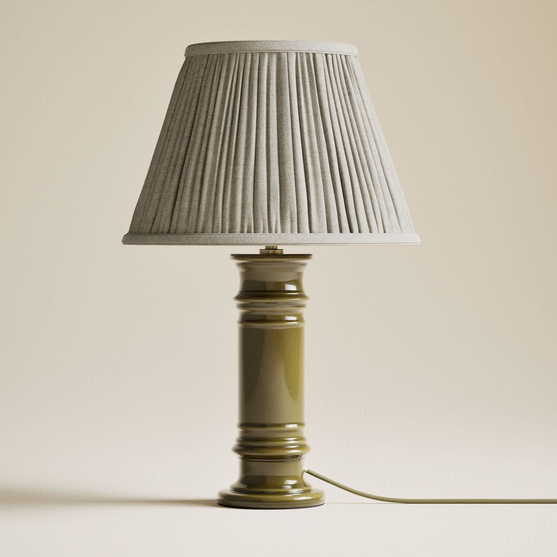 Ceramic Column Frill Shade Table Lamp