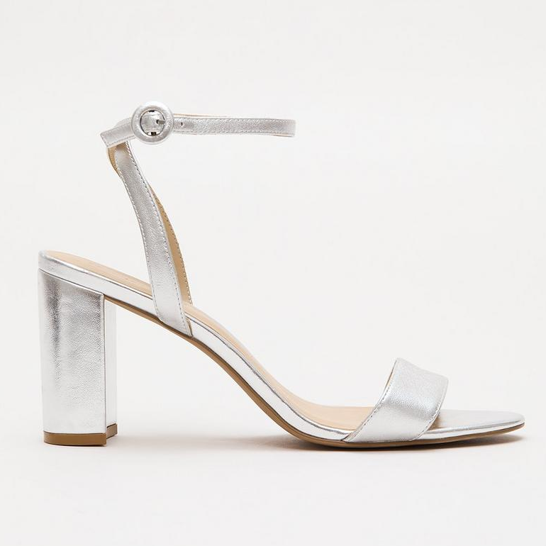 Phase Eight, Silver Block Heel Sandal