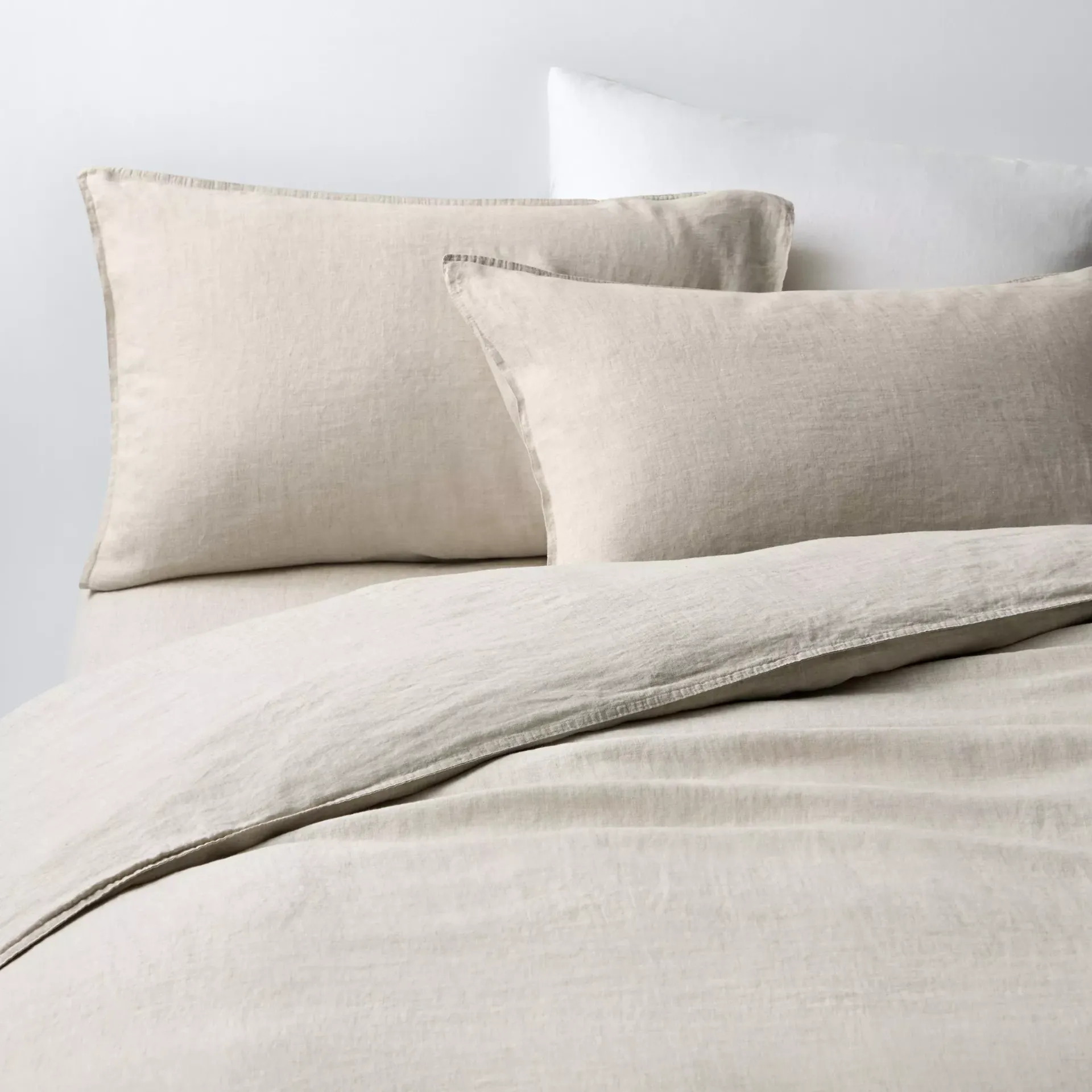 John Lewis Washed Linen Bedding, Nordic Blue