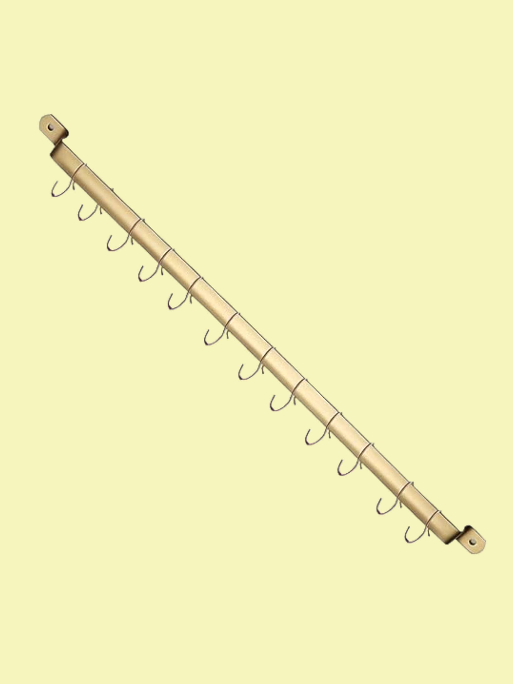 Kyraton Kitchen Utensil Rack, With Gold Titanium Plating,rail Organizer for Hanging Knives,wall Mounted Gourmet Rail With 14 Hooks