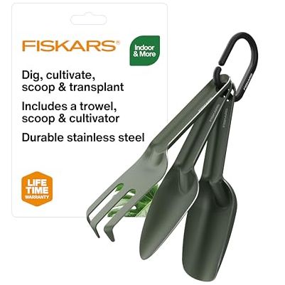 Fiskars 3-Piece House Plant Cultivating Tool Set for Indoor Gardening